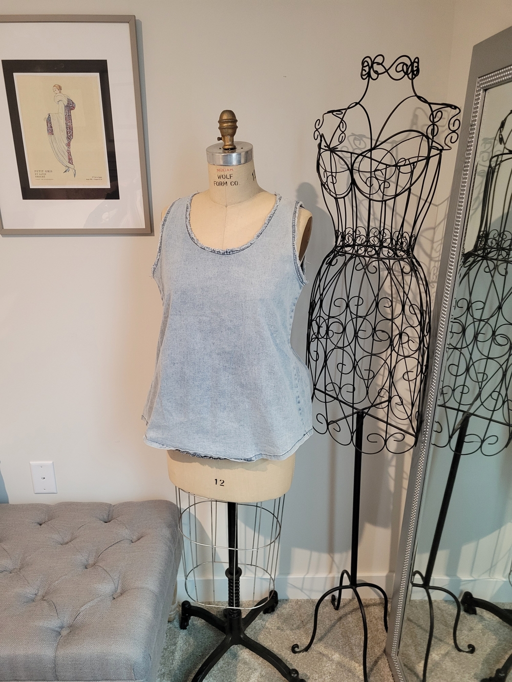 Mazik Light Blue Washed Scoop Neck Tank